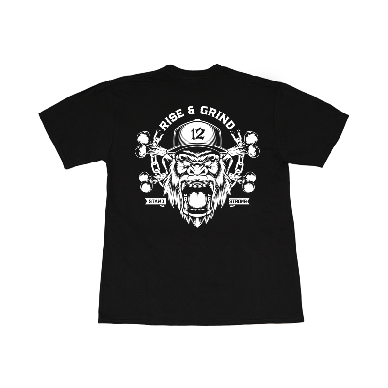 T-Shirt 12os Pithikos Black (Rise and Grind)