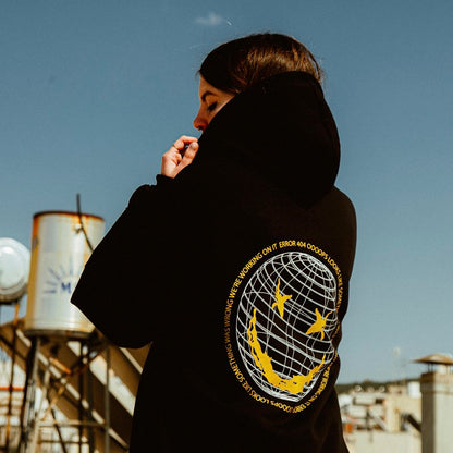 Hoodie ΑΤΕ Black/Yellow “Heart Not Found”