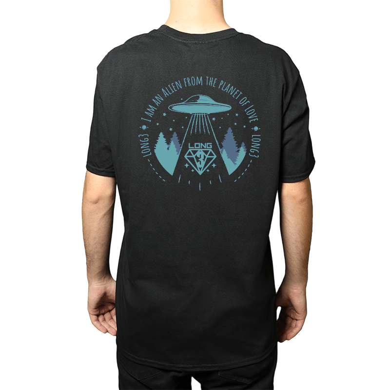 T-Shirt Long3 Black 318 Blue