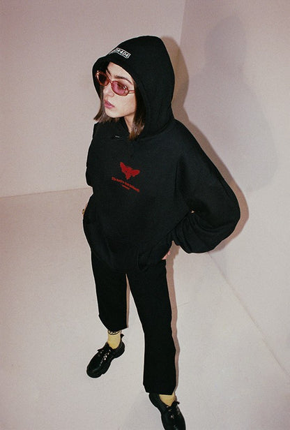 Hoodie ΑΤΕ Black/Red “HAWKMOTH”