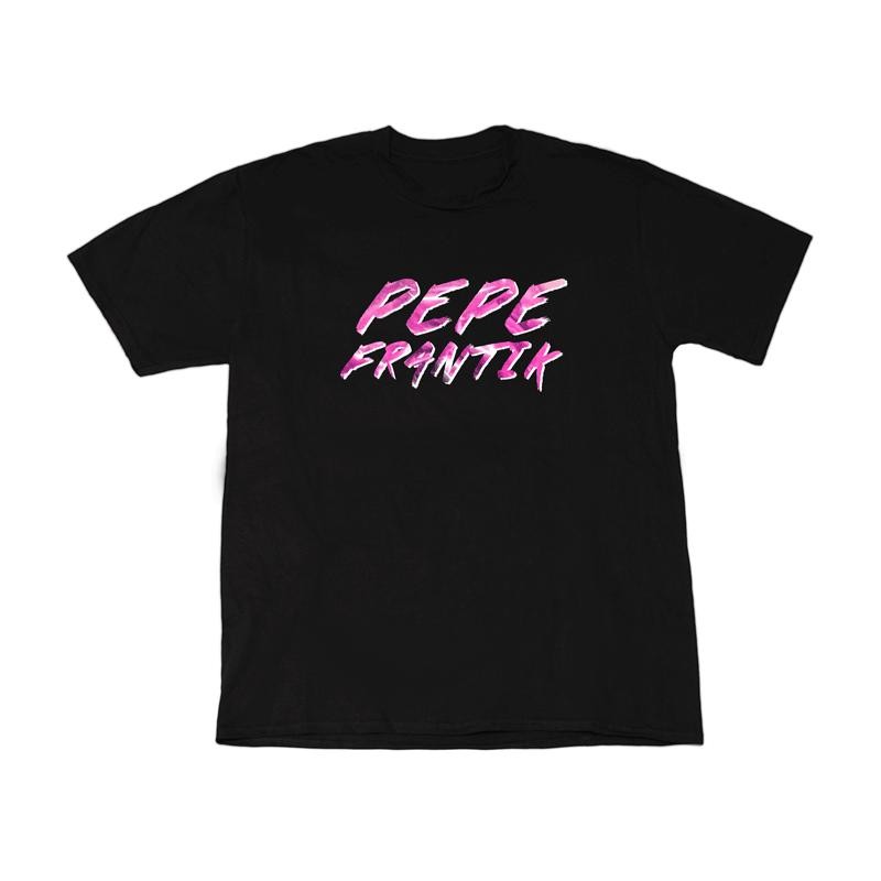 T-Shirt Pepe Frantik Black With Pink Logo